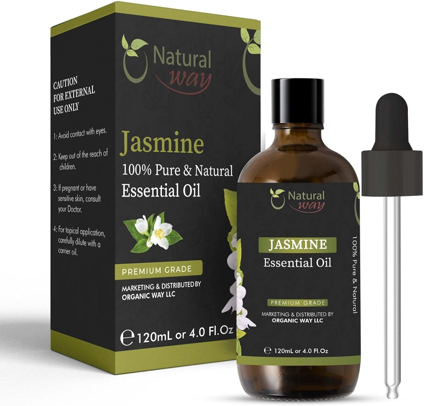 Jasmine Essential Oil | Premium Grade Essential & Massage Oils 4 Fl Oz (120 Ml)